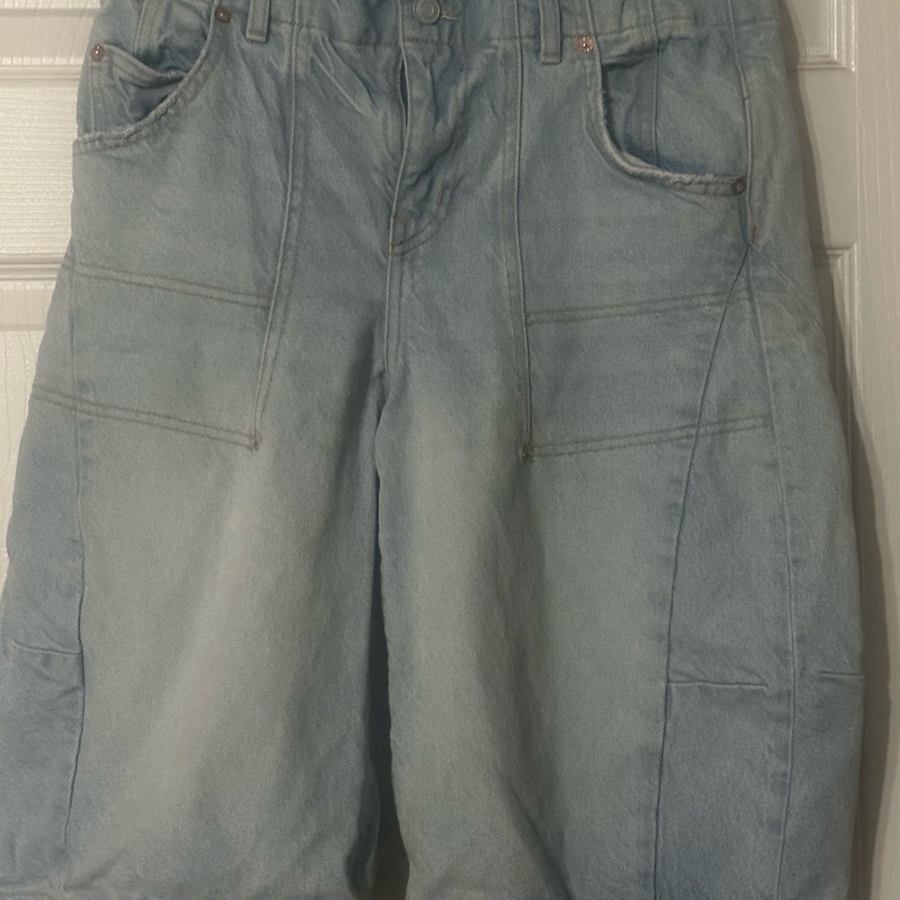 We The Free Sky Blue Denim Shorts